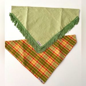 Designer Set of 2 Bandana’s. Unique Fabrics for a Couture look!
